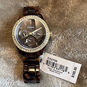 Fossil ES2795 Women's Resin Analog Brown Dial Quartz Genuine Wrist Watch LB218